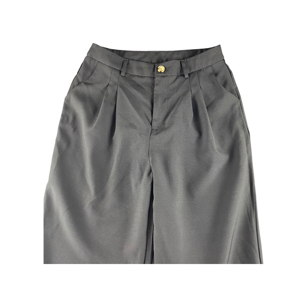 ee some Wide Leg Pleated High Waist‎ Black Trousers Pants Women's Size L - Picture 2 of 7